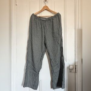 Gingham Linen Blend Pants